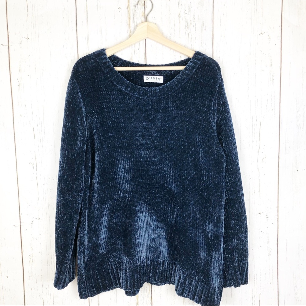 Orvis Navy Soft Knit Crewneck Sweater